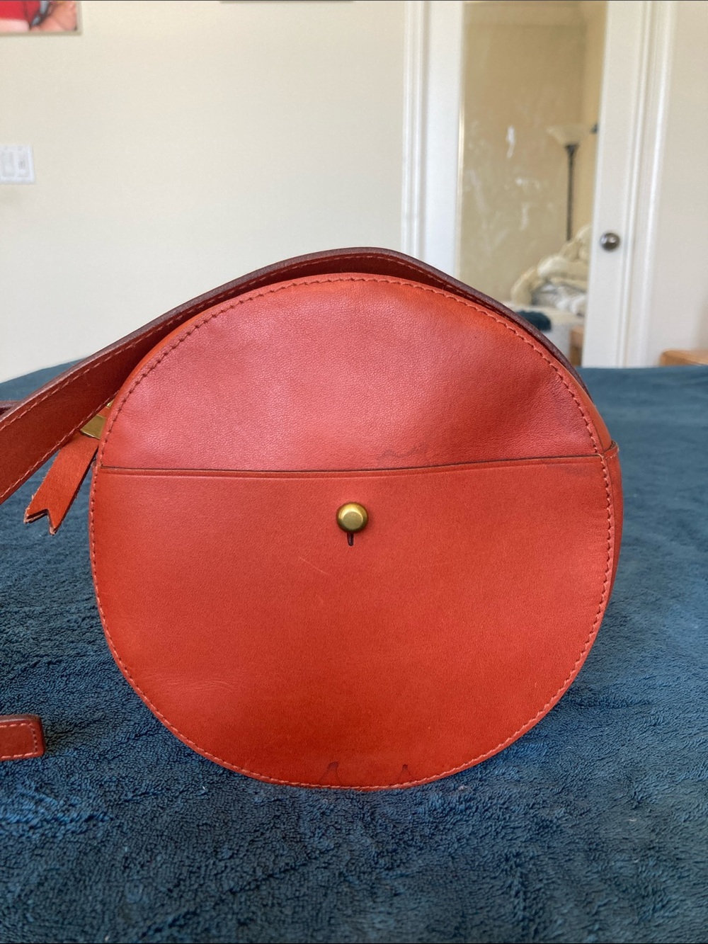 Madewell The Simple Circle Crossbody Bag in Leather English Saddle